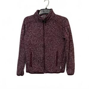 Avalanche Maroon Space Dye Knit Fleece Full Zip Women's Jacket Medium